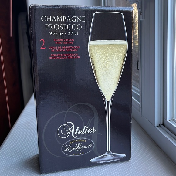 Luigi Bormioli Dining Luigi Bormioli Blown Crystal Atelier Champagneprosecco Flutes 95 Oz